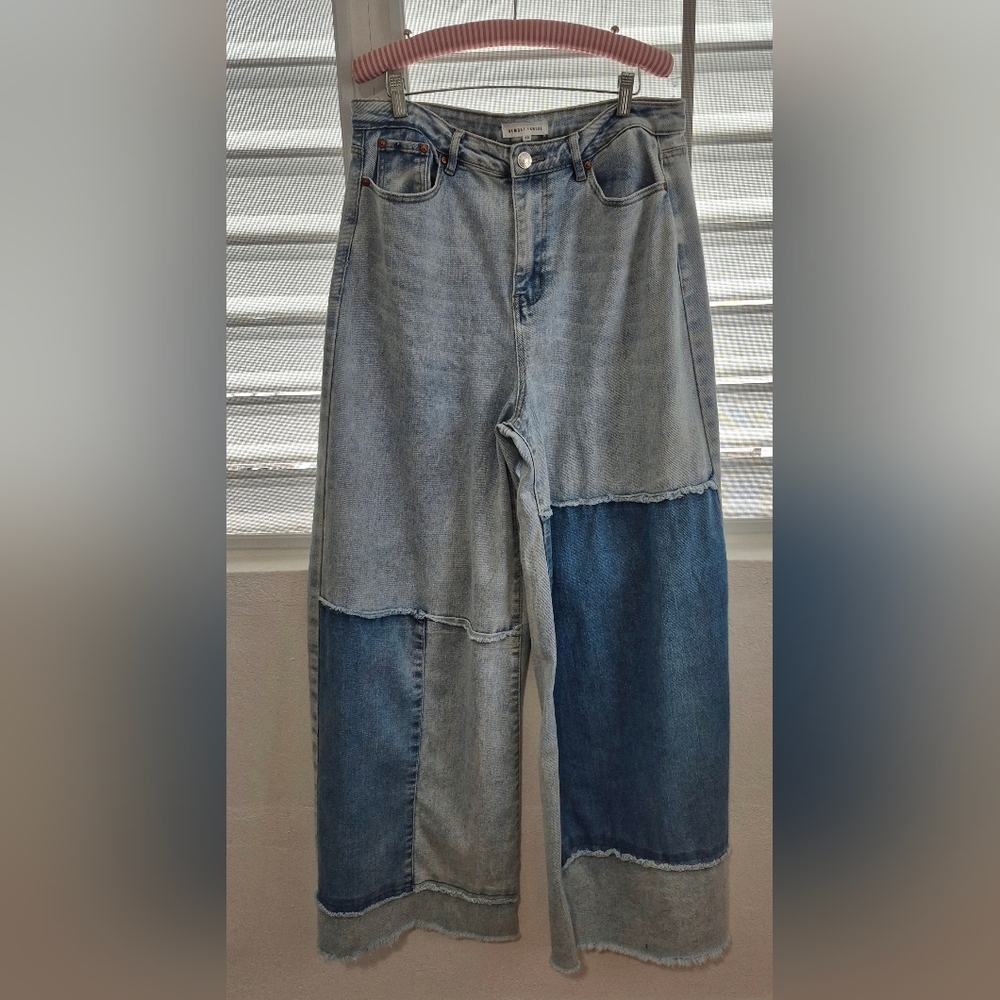Almost Famouse Patchwork Extra Wide Bell Bottom Jeans